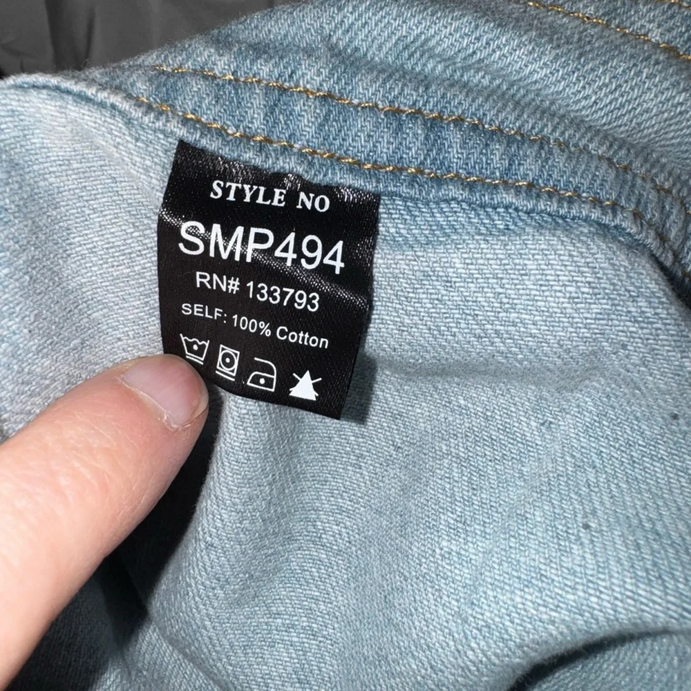 POL Women's Light Blue Jeans with Lace crochet Detail Rebel Joggers Sz S - Picture 10 of 11